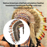 Maxbell Artificial Feather Headpiece Dance Show Adults Indian Native Chief Headdress