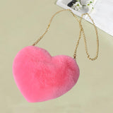 Maxbell Heart Shaped Crossbody Bag for Women Lightweight Satchel Wallet Furry Purse