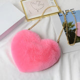 Maxbell Heart Shaped Crossbody Bag for Women Lightweight Satchel Wallet Furry Purse