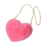 Maxbell Heart Shaped Crossbody Bag for Women Lightweight Satchel Wallet Furry Purse