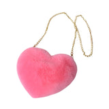 Maxbell Heart Shaped Crossbody Bag for Women Lightweight Satchel Wallet Furry Purse