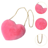 Maxbell Heart Shaped Crossbody Bag for Women Lightweight Satchel Wallet Furry Purse