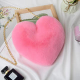 Maxbell Heart Shaped Crossbody Bag for Women Lightweight Satchel Wallet Furry Purse