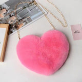 Maxbell Heart Shaped Crossbody Bag for Women Lightweight Satchel Wallet Furry Purse