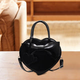 Maxbell Women Handbag Clutch Decor Funny Heart Shaped Purse for Summer Dating Travel Black