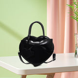Maxbell Women Handbag Clutch Decor Funny Heart Shaped Purse for Summer Dating Travel Black