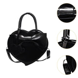 Maxbell Women Handbag Clutch Decor Funny Heart Shaped Purse for Summer Dating Travel Black