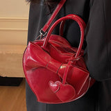 Maxbell Women Handbag Clutch Decor Funny Heart Shaped Purse for Summer Dating Travel Red