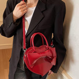 Maxbell Women Handbag Clutch Decor Funny Heart Shaped Purse for Summer Dating Travel Red