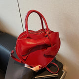 Maxbell Women Handbag Clutch Decor Funny Heart Shaped Purse for Summer Dating Travel Red