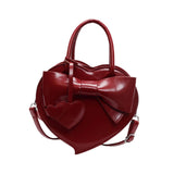 Maxbell Women Handbag Clutch Decor Funny Heart Shaped Purse for Summer Dating Travel Red