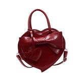 Maxbell Women Handbag Clutch Decor Funny Heart Shaped Purse for Summer Dating Travel Red