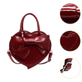 Maxbell Women Handbag Clutch Decor Funny Heart Shaped Purse for Summer Dating Travel Red
