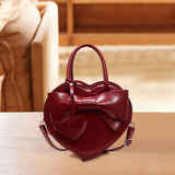 Maxbell Women Handbag Clutch Decor Funny Heart Shaped Purse for Summer Dating Travel Red