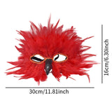 Maxbell Feather Mask Couple Masquerade Mask for Stage Performance Carnival Nightclub Red