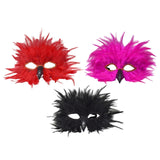 Maxbell Feather Mask Couple Masquerade Mask for Stage Performance Carnival Nightclub Red