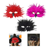 Maxbell Feather Mask Couple Masquerade Mask for Stage Performance Carnival Nightclub Red