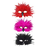 Maxbell Feather Mask Couple Masquerade Mask for Stage Performance Carnival Nightclub Red