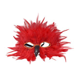 Maxbell Feather Mask Couple Masquerade Mask for Stage Performance Carnival Nightclub Red