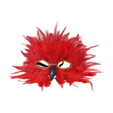 Maxbell Feather Mask Couple Masquerade Mask for Stage Performance Carnival Nightclub Red