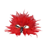 Maxbell Feather Mask Couple Masquerade Mask for Stage Performance Carnival Nightclub Red