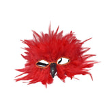 Maxbell Feather Mask Couple Masquerade Mask for Stage Performance Carnival Nightclub Red