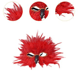Maxbell Feather Mask Couple Masquerade Mask for Stage Performance Carnival Nightclub Red