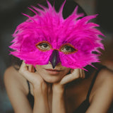 Maxbell Feather Mask Couple Masquerade Mask for Stage Performance Carnival Nightclub Rose