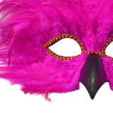 Maxbell Feather Mask Couple Masquerade Mask for Stage Performance Carnival Nightclub Rose