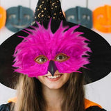 Maxbell Feather Mask Couple Masquerade Mask for Stage Performance Carnival Nightclub Rose