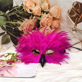Maxbell Feather Mask Couple Masquerade Mask for Stage Performance Carnival Nightclub Rose