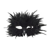 Maxbell Feather Mask Couple Masquerade Mask for Stage Performance Carnival Nightclub Black