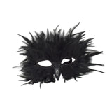 Maxbell Feather Mask Couple Masquerade Mask for Stage Performance Carnival Nightclub Black