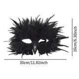 Maxbell Feather Mask Couple Masquerade Mask for Stage Performance Carnival Nightclub Black