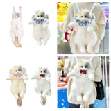 Maxbell Stuffed Cat Doll Backpack Lightweight Toy Knapsack for Dating Pet Lover Gift No Neckwear