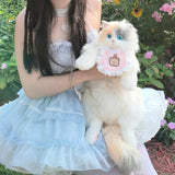 Maxbell Stuffed Cat Doll Backpack Lightweight Toy Knapsack for Dating Pet Lover Gift No Neckwear