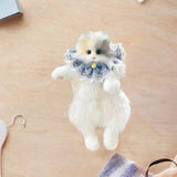 Maxbell Stuffed Cat Doll Backpack Lightweight Toy Knapsack for Dating Pet Lover Gift Blue Neckwear