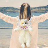 Maxbell Stuffed Cat Doll Backpack Lightweight Toy Knapsack for Dating Pet Lover Gift Pink Neckwear