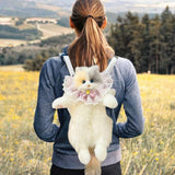 Maxbell Stuffed Cat Doll Backpack Lightweight Toy Knapsack for Dating Pet Lover Gift Pink Neckwear