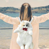 Maxbell Stuffed Cat Doll Backpack Lightweight Toy Knapsack for Dating Pet Lover Gift Strawberry Neckwear