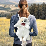 Maxbell Stuffed Cat Doll Backpack Lightweight Toy Knapsack for Dating Pet Lover Gift Strawberry Neckwear