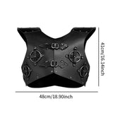 Maxbell Leather Chest Armour Costume Vest Armour for Halloween Easter Role Play Black