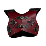 Maxbell Leather Chest Armour Costume Vest Armour for Halloween Easter Role Play Red