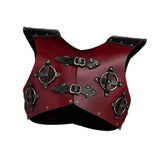 Maxbell Leather Chest Armour Costume Vest Armour for Halloween Easter Role Play Red