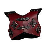 Maxbell Leather Chest Armour Costume Vest Armour for Halloween Easter Role Play Red