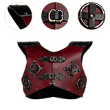 Maxbell Leather Chest Armour Costume Vest Armour for Halloween Easter Role Play Red