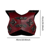 Maxbell Leather Chest Armour Costume Vest Armour for Halloween Easter Role Play Red
