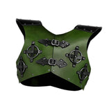 Maxbell Leather Chest Armour Costume Vest Armour for Halloween Easter Role Play Green