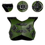 Maxbell Leather Chest Armour Costume Vest Armour for Halloween Easter Role Play Green