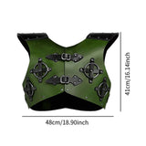 Maxbell Leather Chest Armour Costume Vest Armour for Halloween Easter Role Play Green